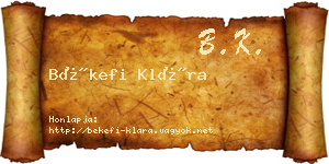 Békefi Klára névjegykártya